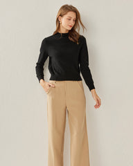 レディース カシミヤ モックネック セーター