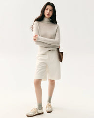100%ピュアカシミヤ モックネックセーター
