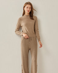 レディース カシミヤ モックネック セーター