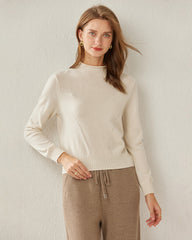 レディース カシミヤ モックネック セーター