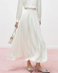 シルク アンブレラ プリーツ マキシスカート