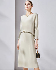 30匁 シルク ミディスカート