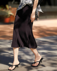 30モミ シルク マーメイド ミディスカート(スリット入り)