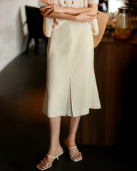 30モミ シルク マーメイド ミディスカート(スリット入り)