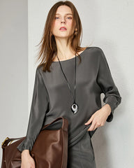 30匁シルク ゆったりブラウス