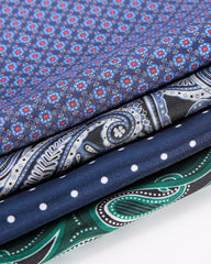 ダークトーン プリント メンズ シルクハンカチ