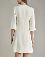 40モンメ 膝丈シルクドレス