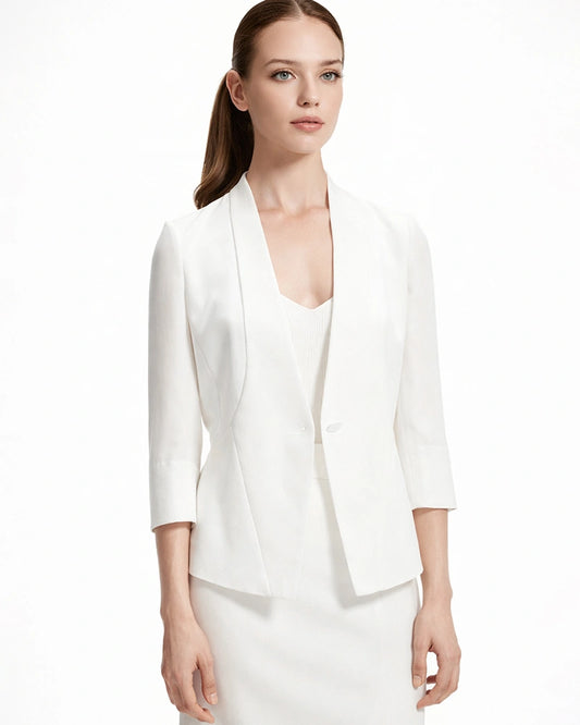 レディース40モミシルク3/4袖ブレザー