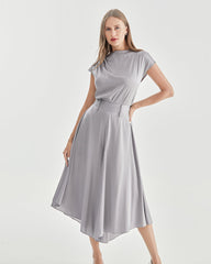 ハイウエスト シルク ワイドレッグパンツ(レディース)