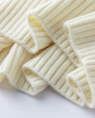 ケーブル編みハーフジップカシミヤセーター