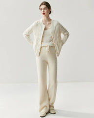 カシミヤウールストレートニットパンツ