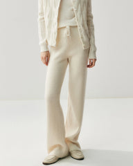 カシミヤウールストレートニットパンツ