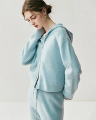 カシミヤウール ジップアップフーディー&ストレートパンツ