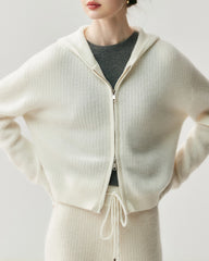 カシミヤウール ジップアップフーディー&ストレートパンツ