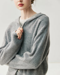 カシミヤウール ジップアップフーディー&ストレートパンツ