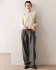 クラシック サドルショルダー カシミヤセーター