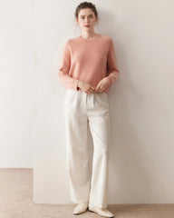 クラシック サドルショルダー カシミヤセーター