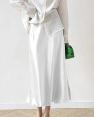 22モミ シルクミディスカート