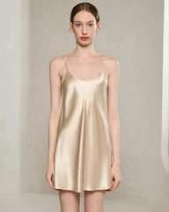 洗えるシルク レディース ショートナイトガウン