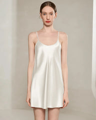 洗えるシルク レディース ショートナイトガウン