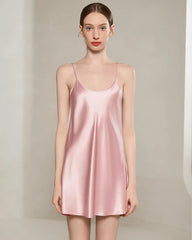 洗えるシルク レディース ショートナイトガウン