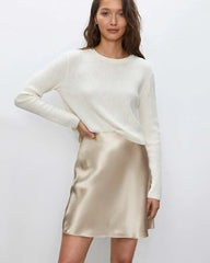 バイアスカットシルクスリップミニスカート