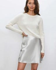 バイアスカットシルクスリップミニスカート