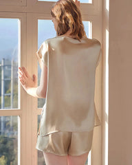 ウォッシャブルシルク 半袖パジャマセット