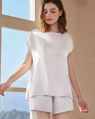 ウォッシャブルシルク 半袖パジャマセット