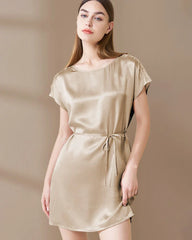 洗えるシルク&レース パジャマドレス