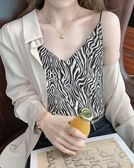ゼブラ柄シルクキャミソール