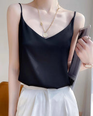スパゲッティストラップ シルクキャミソール