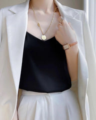 スパゲッティストラップ シルクキャミソール