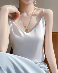 スパゲッティストラップ シルクキャミソール