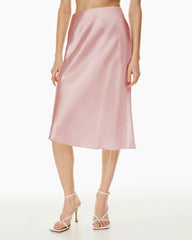 エレガント 膝丈 シルクスカート