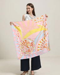 フレッシュピンクのシルクスカーフ