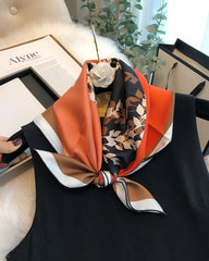 リーフシャドウ ジオメトリック シルクスカーフ