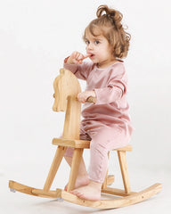 長袖ボタンダウン ベビーシルクロンパース