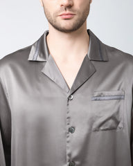 Men's Luxury Silk Pajamas, Dark Grey