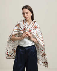 純粋シルク 小さな女の子柄スカーフ