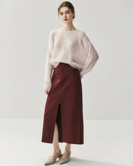 シルクカシミヤ混クルーネックプルオーバーセーター