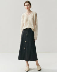 シルクカシミヤ混薄手ニットカーディガン