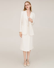 40モメ シルク ピークカラー ブレザー