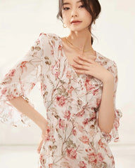 シルクのガーデンパーティードレス