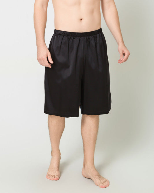 シルク メンズ ニー丈 ウエストゴム サテン下着