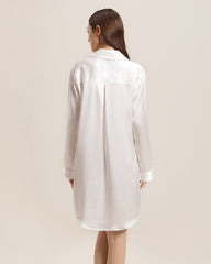 シルクシャツパジャマ スリープウェア パイピングスタイル