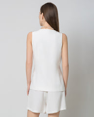 レディース シルク ノースリーブトップス