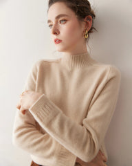 レディース ケーブルトリム ラグラン カシミヤセーター
