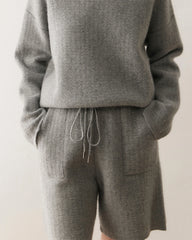 レディース カシミヤウール ニット セーター&ショートパンツ セット