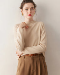 レディース ハーフモックネック カシミヤセーター